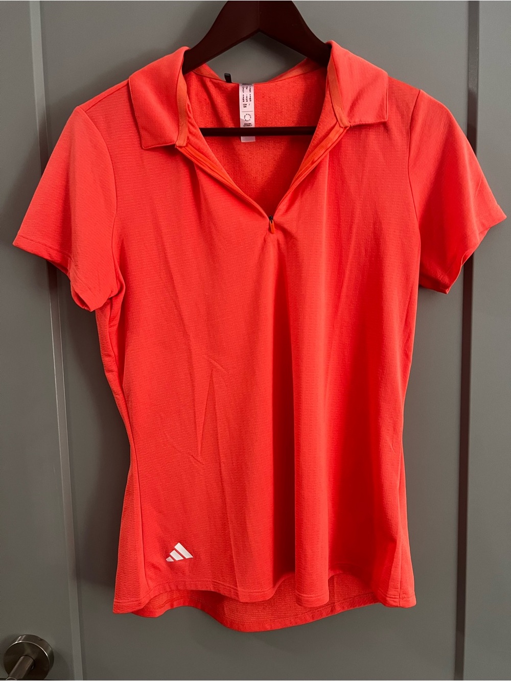 Adidas Women's Coral Short Sleeve Zip Polo